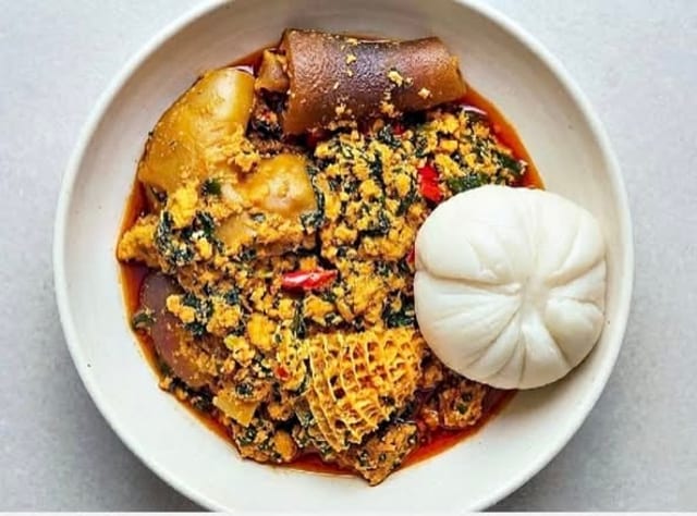Fufu & Egusi W Any Soup& Meat (halfnhalf).