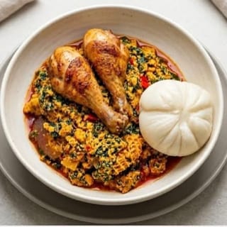 Fufu and Egusi With Chicken or Fish