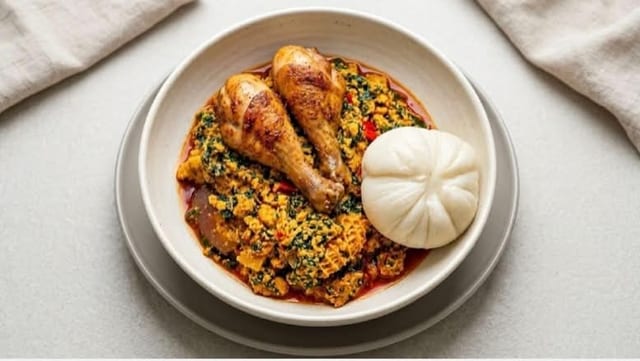 Fufu and Egusi With Chicken or Fish.